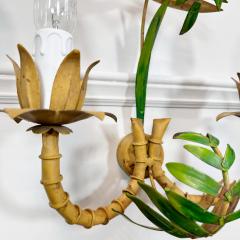 1950s Italian Faux Bamboo Palm Wall Lights - 3719921