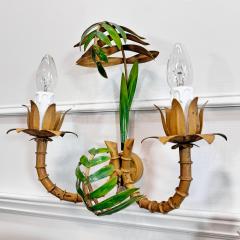 1950s Italian Faux Bamboo Palm Wall Lights - 3719925