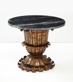 1950s Italian Gilt Leaf Table With a Marble Top  - 3295128
