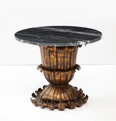 1950s Italian Gilt Leaf Table With a Marble Top  - 3295129