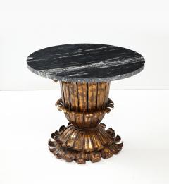 1950s Italian Gilt Leaf Table With a Marble Top  - 3295130