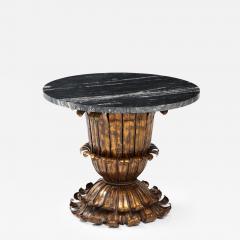 1950s Italian Gilt Leaf Table With a Marble Top  - 3295488