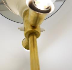 1950s Italian Mid Century Modern Blue Floor Lamp in Wood and Brass - 2386417
