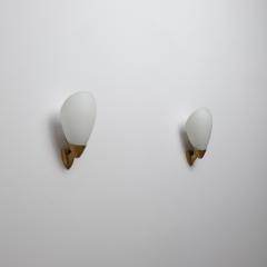 1950s Italian Modern Brass and Opaline Glass Sconces - 4536694