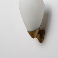 1950s Italian Modern Brass and Opaline Glass Sconces - 4536698