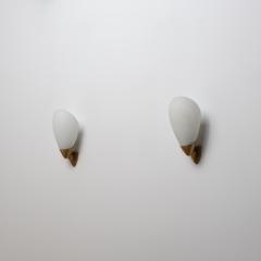 1950s Italian Modern Brass and Opaline Glass Sconces - 4536699