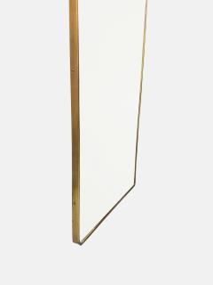 1950s Italian Modernist Grand Scale Brass Wall Mirror - 2982406