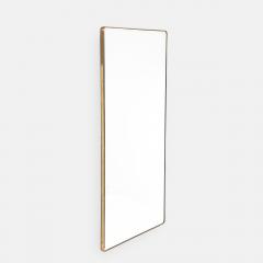 1950s Italian Modernist Grand Scale Rectangular Brass Beveled Mirror - 3012623