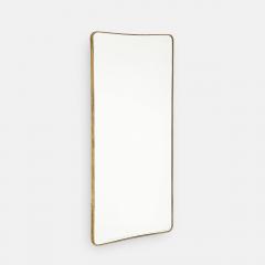 1950s Italian Modernist Grand Scale Shaped Brass Beveled Mirror - 2925664