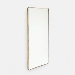 1950s Italian Modernist Grand Scale Shaped Brass Beveled Mirror - 2925665