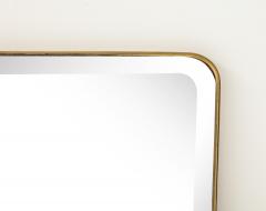 1950s Italian Modernist Grand Scale Shaped Brass Beveled Mirror - 2925666