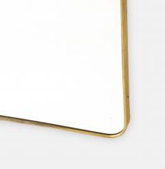1950s Italian Modernist Grand Scale Shaped Brass Beveled Mirror - 2925671