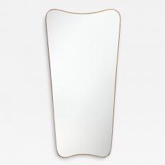 1950s Italian Modernist Grand Scale Shaped Brass Mirror - 3020857