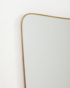 1950s Italian Modernist Grand Scale Shaped Brass Wall Mirror - 3110181