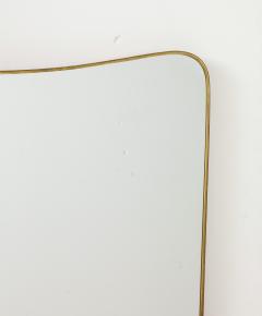 1950s Italian Modernist Grand Scale Shaped Brass Wall Mirror - 3110182