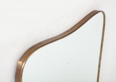 1950s Italian Modernist Large Shaped Brass Mirror - 3463523