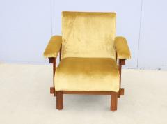 1950s Italian Modernist Lounge Chairs In Velvet Upholstery - 3965093