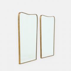 1950s Italian Modernist Pair of Shaped Brass Mirrors - 3217672