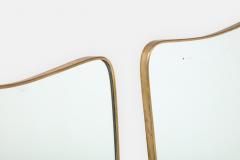 1950s Italian Modernist Pair of Shaped Brass Mirrors - 3217673