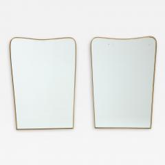 1950s Italian Modernist Pair of Shaped Brass Mirrors - 3223875