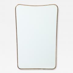 1950s Italian Modernist Shaped Brass Wall Mirror - 2942546