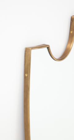 1950s Italian Shield Shaped Brass Mirror - 3024809