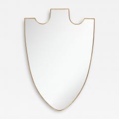 1950s Italian Shield Shaped Brass Mirror - 3025274