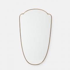 1950s Italian Shield Shaped Brass Mirror - 3546258