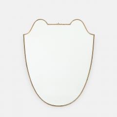 1950s Italian Shield Shaped Brass Mirror - 3546446