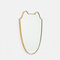 1950s Italian Shield Shaped Brass Mirror - 3546447