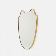 1950s Italian Shield Shaped Brass Mirror - 3546448