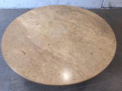 1950s Italian Travertine Bronze Coffee Table - 443519