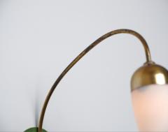 1950s Italian Wall Sconces in Brass Green Lacquered Brass and Opaline Glass - 4463494