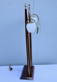 1950s Italian Walnut And Brass Vanity Mirror With Lights - 3031279