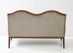1950s Italian Walnut Settee With Velvet Upholstery - 2958878