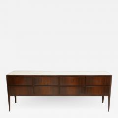 1950s Italian Wood and Marble Sideboard of Eight Drawers - 834583
