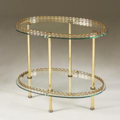 1950s Italian brass and glass oval table - 2448267