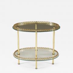 1950s Italian brass and glass oval table - 2452357