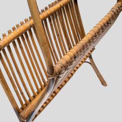 1950s Italian design bamboo and Rattan magazine rack - 4286018