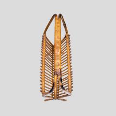 1950s Italian design bamboo and Rattan magazine rack - 4286021