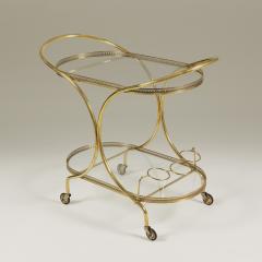 1950s Italian oval brass drinks trolley - 3594114