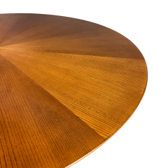 1950s Italian sunburst top walnut and brass 45 center table - 4306441
