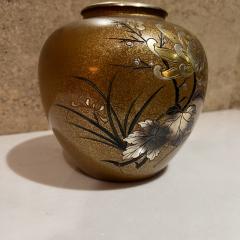 1950s Japanese Bronze Mixed Metal Squat Vase - 3575883