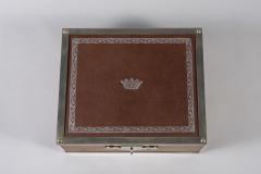 1950s Jewellery boxe in leather with a crown - 2611932