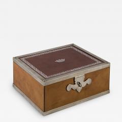 1950s Jewellery boxe in leather with a crown - 2613947