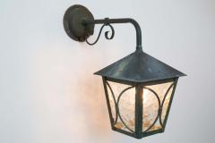 1950s Large Scandinavian Outdoor Wall Lights in Patinated Copper and Glass - 2257028