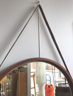 1950s Large Wood Round Mirror - 312975