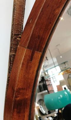 1950s Large Wood Round Mirror - 312979