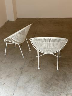 1950s Maurizio Tempestini for Salterini Radar Wrought Iron Lounge Chairs a Pair - 4709844