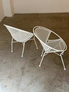 1950s Maurizio Tempestini for Salterini Radar Wrought Iron Lounge Chairs a Pair - 4709845